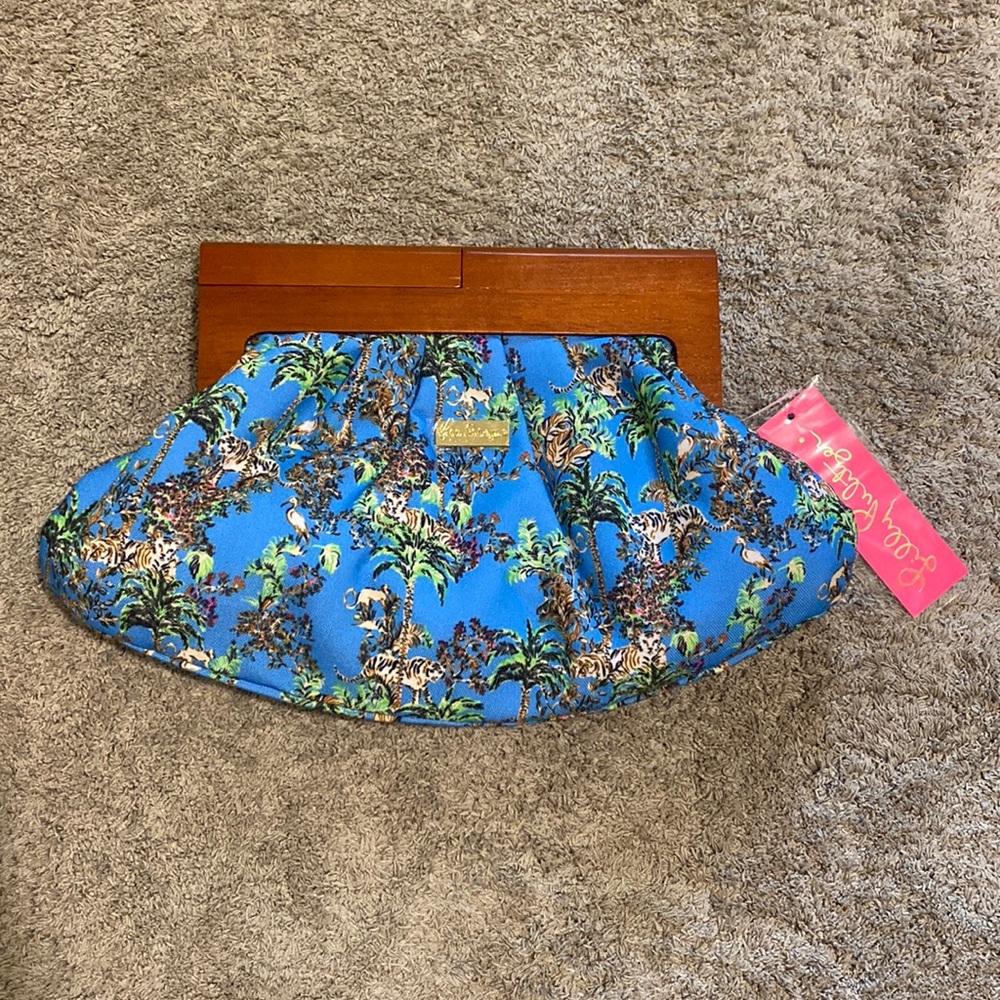 NWT! Lily Pulitzer Clutch - Monkeys & Tigers - Sun Shui Shing